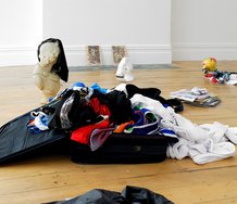 Alex Vivian, dog/ younger for older/ catcher/ tube socks. (ewok, kyote, baby fred flinstone, scamp, Quix Bunny in the rye.), 2010, Gambia Castle gallery