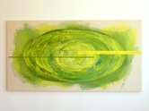 Gretchen Albrecht, "in a green shade", 2010, acrylic and oil on canvas, 1300 x 2450 mm