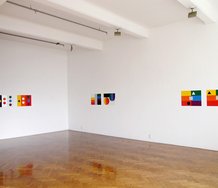 John Nixon, 1A/1B, 2A/2B, 3A/3B, all 2009, enamel on MDF, 45 x 60 cm, each work with two panels