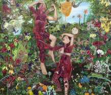 Brendon Wilkinson, Internal Surface Honey Eaters, oil on canvas