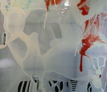 Dale Frank, My lips are sealed Danish Silver consumed in minutes, 2010, varnish on linen, 2000 x 2000 mm