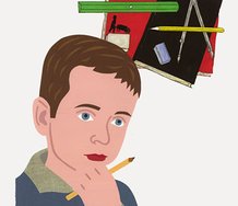 Gavin Hurley, Thoughtful Young Man III, 2010, paper collage, 480 x 360 mm.