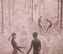 Michael Harrison, Fuel to the Fire, 2010, acrylic on canvas, 240 x 330 mm