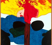 Pat Hanly, Wisdom, enamel on board,