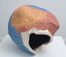 Rohan Wealleans, Unseeing, 2008, acrylic paint, shark jaw, plastic, 76 x 59 x 66 cm 