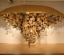 Alfredo and Isabel Aquilizan, Passage (The Eighth Fleet), 2011, cardboard boxes, packaging tape. Photo by Bryan James.