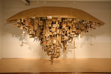 Alfredo and Isabel Aquilizan, Passage (The Eighth Fleet), 2011, cardboard boxes, packaging tape. Photo by Bryan James.