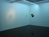 Installation of Drawings and Reliefs, 1996 and Pie Charts and Bar Graphs, 1997 at Antoinette Godkin, 2011. The wall colour (you can be confident) is not blue.