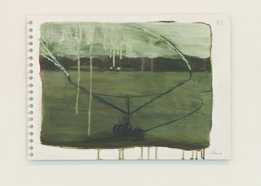 Michael Shepherd, Loose Leaf: Pharm II, 2010, acrylic on wooden panel, 35.5 x 50 cm
