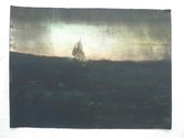 Jason Greig, Set the Sails for Mystery, 2011, monoprint (Note the reflection on the glass is not the image.).