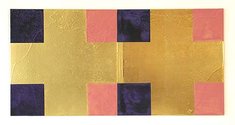 Stephen Bambury, Siena (XLVIII), 2007, acrylic, 23k gold leaf, Schlag metal on aluminium, 500 x 1000mm.