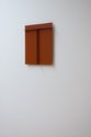 Joachim Bandau, Untitled, 2010, Bagan lacquer (tree resin) over plywood, cinnabar red, 39 x 33 x 2.5 cm