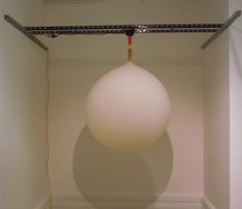 Paul Cullen, Device 1 (weather balloon), 2011, weather balloon, metal struts, electric motor and cord, 2340 x 2040 x 2100 mm