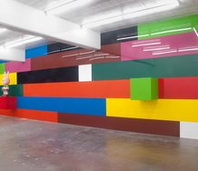 Michael Parekowhai, The Far Side, 2011, aluminium, automotive paint, fibreglass. Installation view. Image courtesy of the Michael Lett Gallery