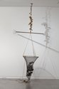 Julia Morison, Bare Forked Thing, melted shopping bags, fish net, rope, pitch fork, 4000 (app) x 2000 x 800 mm. Photo Jennifer French