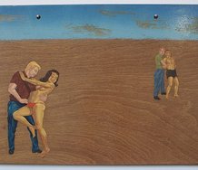Roger Boyce, The Rape of Aotearoa; An Allegory, 2010, oil and acrylic polymer on hardwood panel, 440 x 610 mm