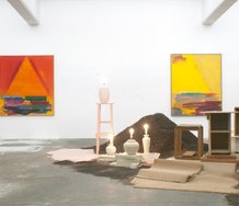 l-r: Gretchen Albrecht, Steppe, 1980; Eve Armstrong, Experience Tells Us, 2011; Gretchen Albrecht, Desert Edge, 1980