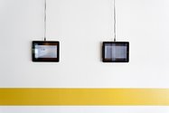 Jenny Gillam, Frank Rocks, 2011, multimedia, 3 min loop, with Simon Morris, Sound Line, 2011, acrylic paint