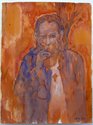 Seraphine Pick, Bearded Orange Man, gouache on paper, 76 x 56 cm 