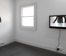 Mariana Vasssileva's sculpture, Going Out, and video, Never carry two watermelons under one arm - at Starkwhite. Photo by Sam Hartnett.