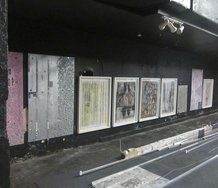 Derrick Cherrie, a selcction if the Bride Paintings and works from the Arrangement Spreading Series 2009-11, paint, mirror-glass, macaroni, collage, tampons, cigarettes, plastic chains