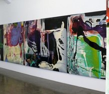 Dale Frank's installation of paintings at Gow Langsford