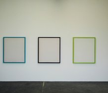 Tomislav Nikolic, installation, acrylic, marble dust and gold leaf on canvas and timber, each 116 x 99.5 cm