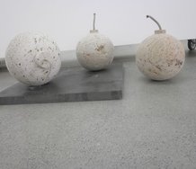 Regan Gentry, Bombs 12 -13, carved and glued pumice
