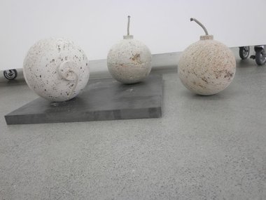 Regan Gentry, Bombs 12 -13, carved and glued pumice