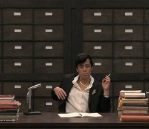 Andrea Geyer, Criminal Case 40/61: Reverb 2009  6 channel video installation   HD video, sound, 6 stools 52 minutes  Courtesy the artist  