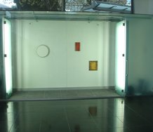 Johl Dwyer installation of paintings at Window