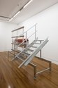 Derrick Cherrie, Constituent Parts #4 (Orange Runner), 2012, galvanised steel, corrugated PVC, carpet. 2700 x 1400 x 4400 mm
