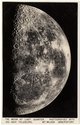 Mt Wilson Observatory/photographer unknown, The moon at last quarter: photographed with 100-inch telescope. Mt. Wilson Observatory, c. 1930, gelatin silver photograph (Real-Photo Postcard), 375 x 300 mm. Private Collection, Wellington.