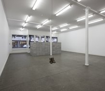 Jorge Mendez Blake, I would prefer not to, 2012, cement blocks, 8 books, 70.87 x 173.23 x 70.87 inches. Photo: Sam Hartnett.