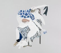 Kushana Bush, Tucked In, 2012, gouache and pencil on paper, 75 x 55cm 