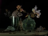 Fiona Pardington, Still Life with Pipi, Sand, Bumblebee and Dead Hibiscus, 2011, pigment inks on Hahnemuhle Photo Rag