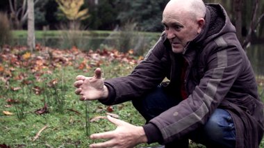 George Egerton-Warburton, Boredom is a Desk with Legs in a Fish Spa (20120, HD Video/Continuous Loop. Actor David Wells, Filmed by Nick Roux, microphone wrangler: Robbie Dixon. Video still.