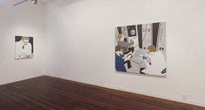 Gavin Hurley's Memexograph at Melanie Roger. On the left, Big Howard, 2013, oil on linen, 100 x 750 mm