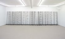 Peter Robinson, Ritual and Formation, 2013, wool felt, aluminum rod, 2600 x 9750 x 500mm overall, installation dimensions vary