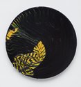 Alexis Harding, Needle Time, 2010, oil and gloss paint on MDF, 350 mm diameter. Photo: Jennifer French