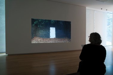 Maddie Leach, the Most Difficult Problem2013, single-channel cooour HD video projection, at Auckland Art Gallery.