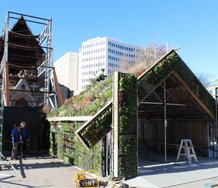 Chris Heaphy installation in Cathedral Square. Photo: Ken Hall