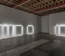 Jonathan Jones, untitled (square), 2013, powder-coated steel, fluorescent tubes and fittings, electric cable, 1570 x 1570 mm x 75 mm