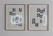 Jonathan Jones, untitled (murru) 3 & 4, 2013, ink woodblock on paper (diptych), 660 mm x 510 mm framed