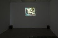 Rosalind Nashashibi, Jack Straw's Castle, 2009, 16 mm film with optical sound, 17 mins 20 secs.  Installed at Artspace. Photo by Sam Hartnett