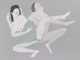 Kushana Bush, Lovers with Legs Splayed,   2011,  gouache and pencil on paper, 585 x 435 mm, private collection, Dunedin. Photo: Sam Hartnett