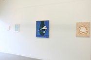 Porous Moonlight as installed at Papakura Art Gallery. Works by Claudia Jowett, Saskia Leek, Denys Watkins and Amber Wilson
