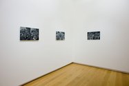 Isobel Thom: untitled,2009, installation view, oil on canvas board; untitled, 2009 (installation view)  oil on canvas board;  untitled, 2010 (installation view)  oil on canvas board. Courtesy of Auckland Art Gallery Toi o Tāmaki