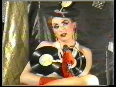 Pirate TV programme. 1989-1991.  Still from PTV episode (Music Pages).  Courtesy of Saint Petersburg Video Archive