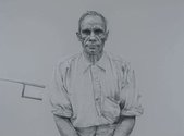 Vernon Ah Kee, Kuku Yalanji/Waanyi/Yidinyji/Guugu Yimithirr people, QLD, neither pride nor courage, 2006. Charcoal, crayon and synthetic polymer paint on canvas Triptych: 174 x 240cm (each panel) The James C Sourris, AM, Collection.